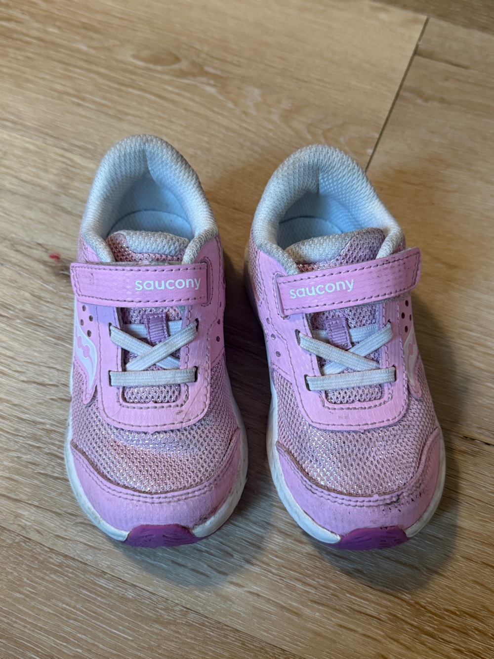 Saucony Kids Pink Velcro Athletic Sneakers